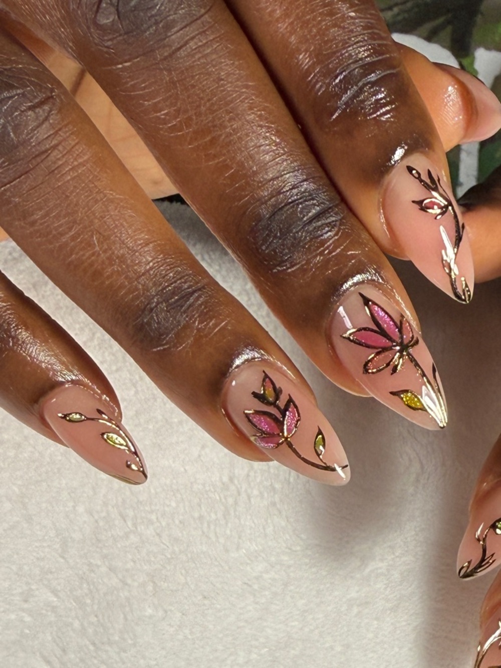 Custom gel press-on nails made by artisan set